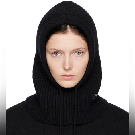 givenchy balaclava black|Balaclava in wool and cashmere with 4G detail .